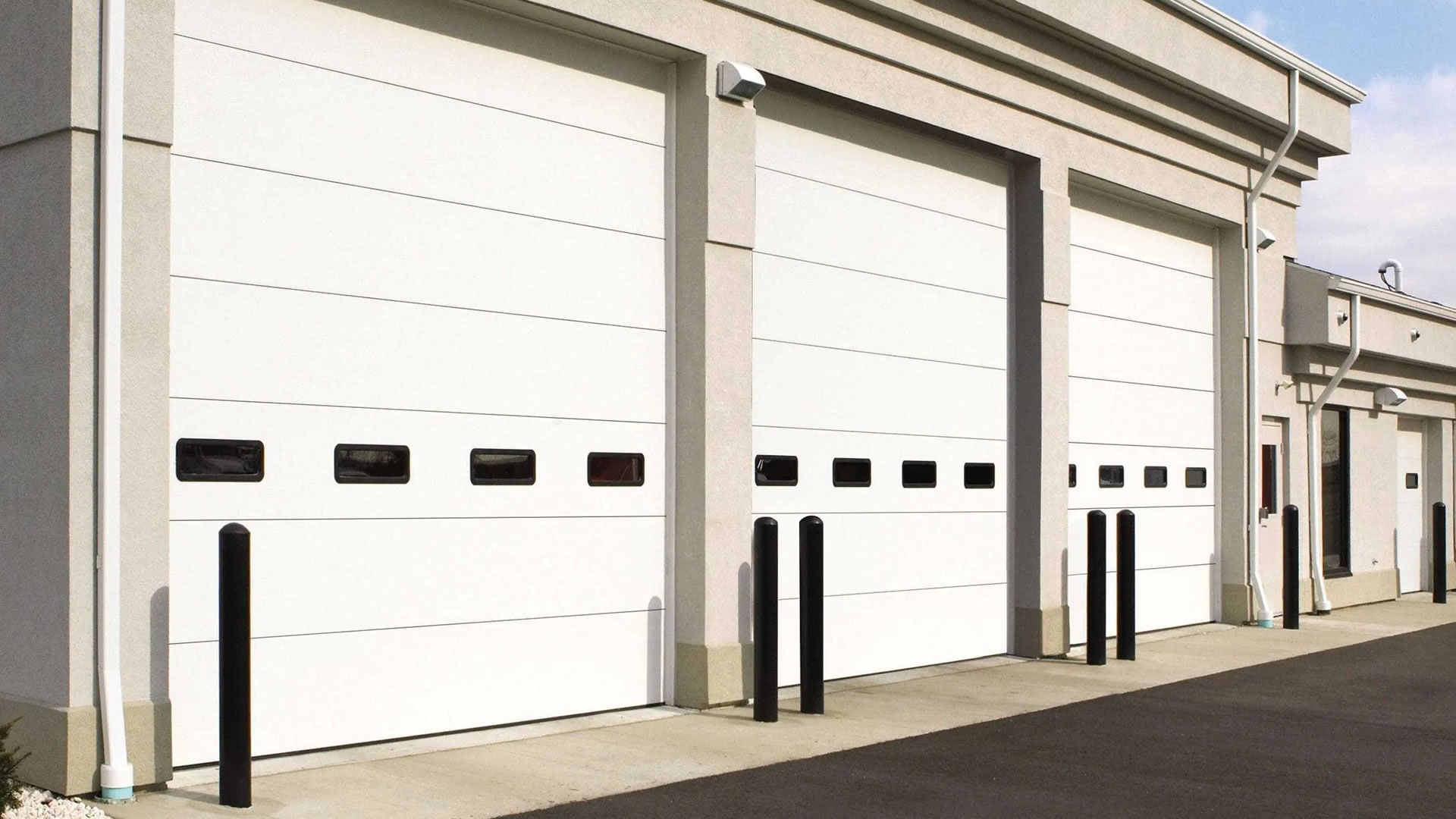 white garage door